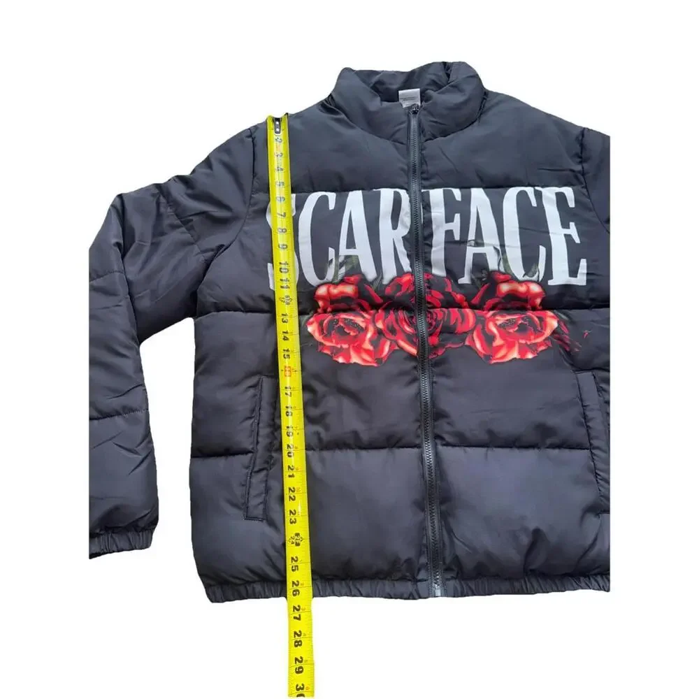 Scarface The World Is Yours Winter Lightweight Puffer Jacket Large NWOT Flowers